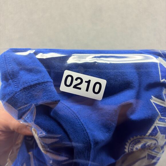 Natty Light Shirt Men's Medium Blue Short Sleeve Beer Shirt College Distressed - Picture 8 of 8